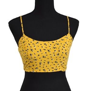 Forever 21 Yellow Floral Crop top Bralette top